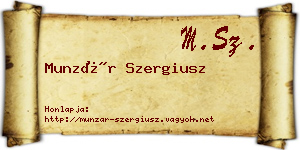 Munzár Szergiusz névjegykártya